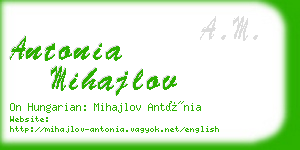 antonia mihajlov business card